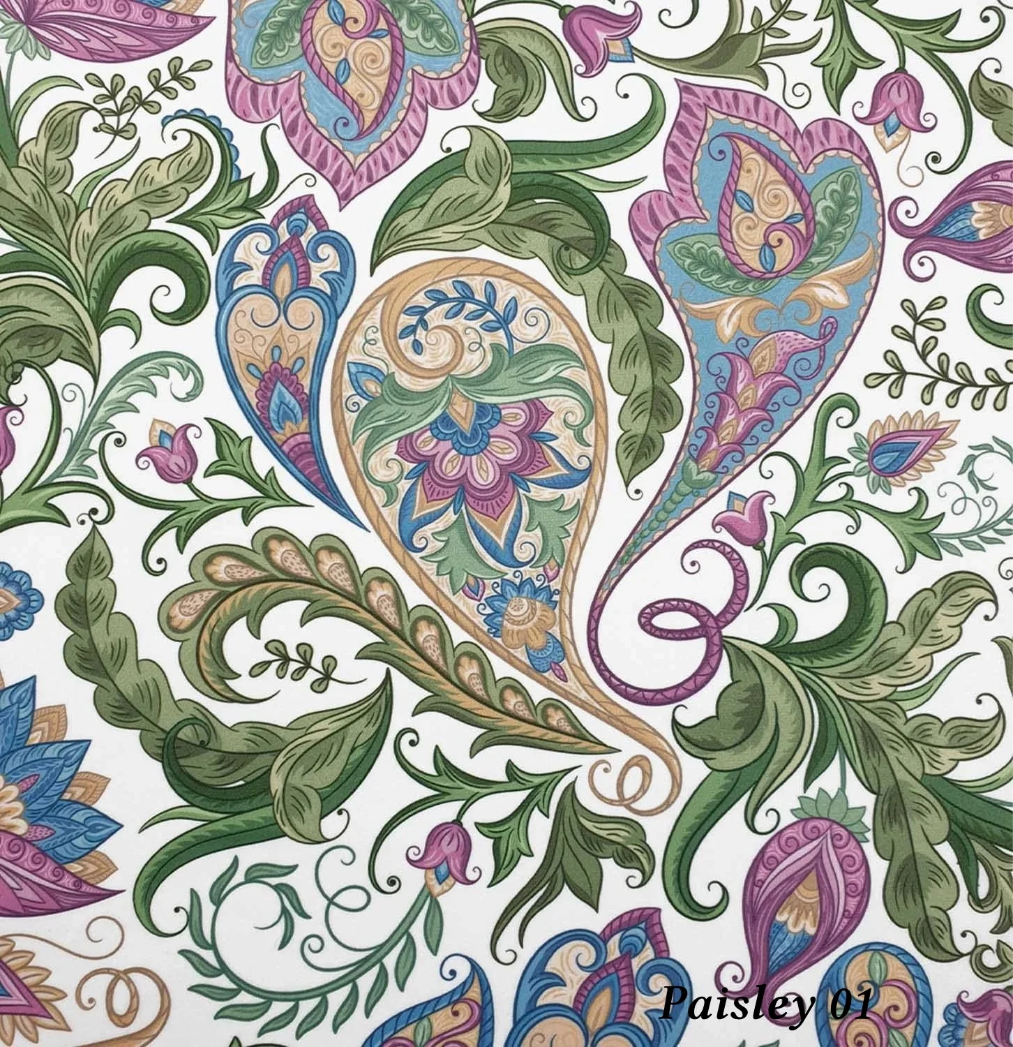 Tkanina Paisley – stylizowane liście, kwiaty i ornamenty