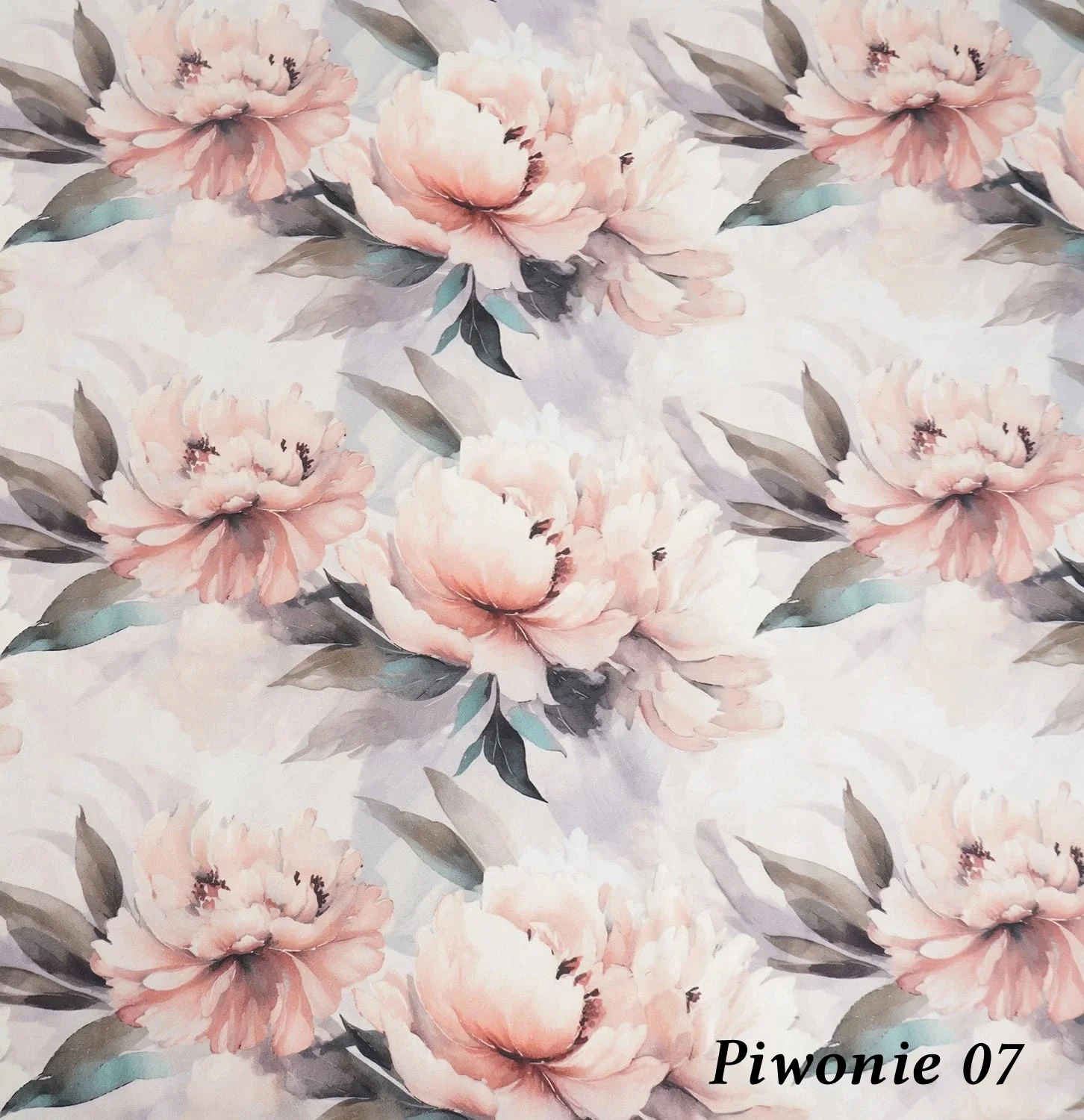 Tkanina Piwonie – duże, akwarelowe kwiaty